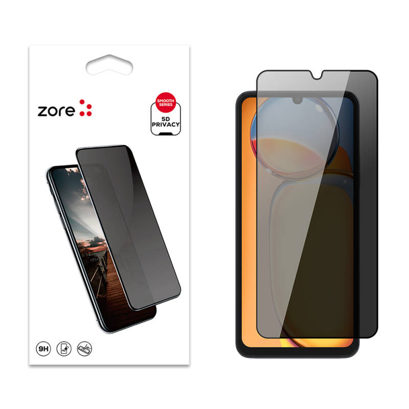 Xiaomi Redmi 13C Zore New 5D Privacy Tempered Screen Protector - 3