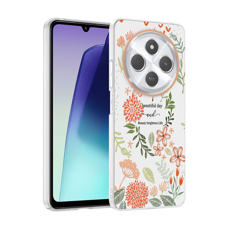 Xiaomi Redmi 14C 4G Case with Camera Protector, Patterned Zore Clip Cover - 4