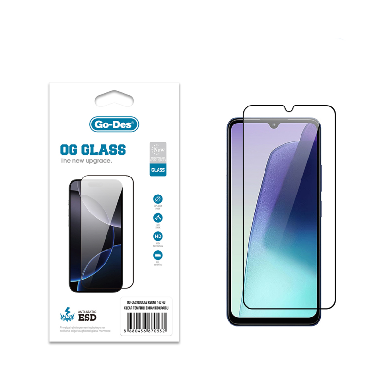 Xiaomi Redmi 14C 4G Go Des OG Glass Antistatic Tempered Glass Screen Protector - 2