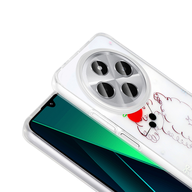 Xiaomi Redmi 14C 4G Kılıf Şeffaf Figürlü Zore Folk Sert Kapak - 12