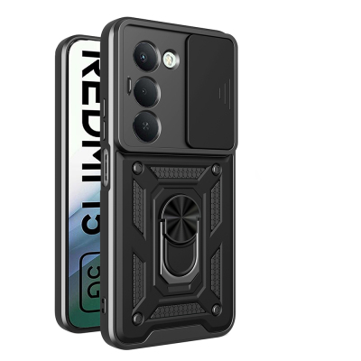 Xiaomi Redmi 15 Case Magnetic Stand Camera Protection Zore Sliding Vega Cover - 3