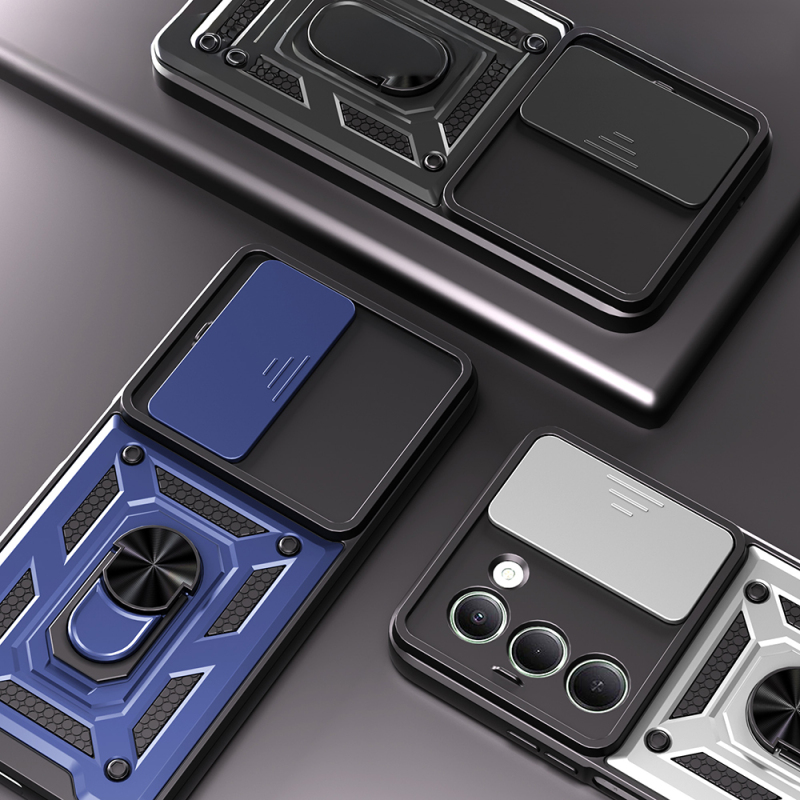 Xiaomi Redmi 15 Case Magnetic Stand Camera Protection Zore Sliding Vega Cover - 9