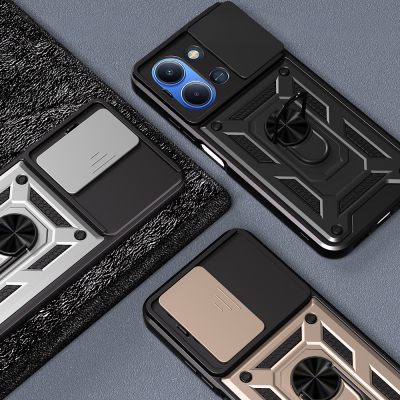 Xiaomi Redmi 15C Case Magnetic Stand Camera Protection Zore Sliding Vega Cover - 4