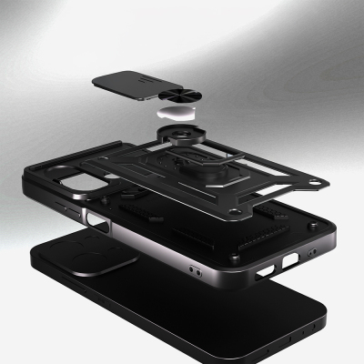 Xiaomi Redmi 15C Case Magnetic Stand Camera Protection Zore Sliding Vega Cover - 11