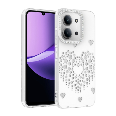 Xiaomi Redmi 15C Case Rhinestone Embellishment Zore Rivas Hard PC Cover - 3