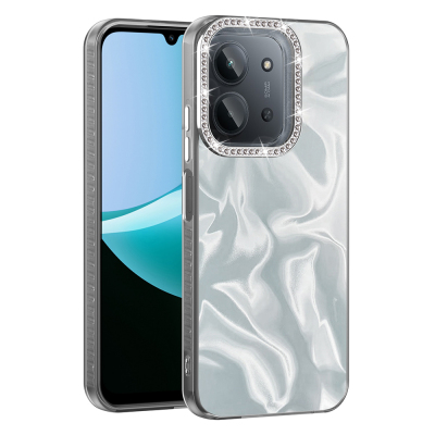 Xiaomi Redmi 15C Case with Airbag, Glossy Stone Detail Design, Zore Esila Cover - 1