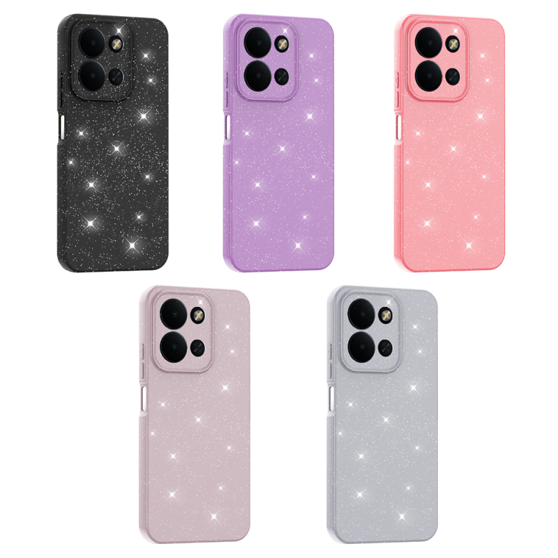 Xiaomi Redmi 15C Case with Camera Protection, Glittery Luxury Zore Cotton Cover - 17