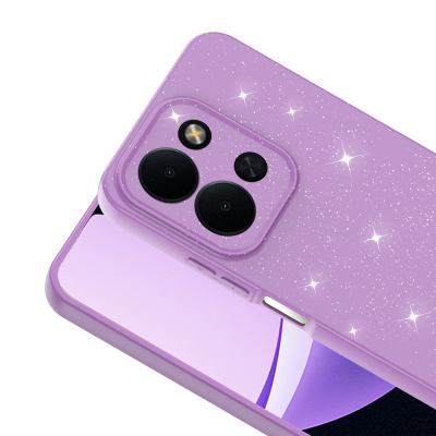 Xiaomi Redmi 15C Case with Camera Protection, Glittery Luxury Zore Cotton Cover - 13