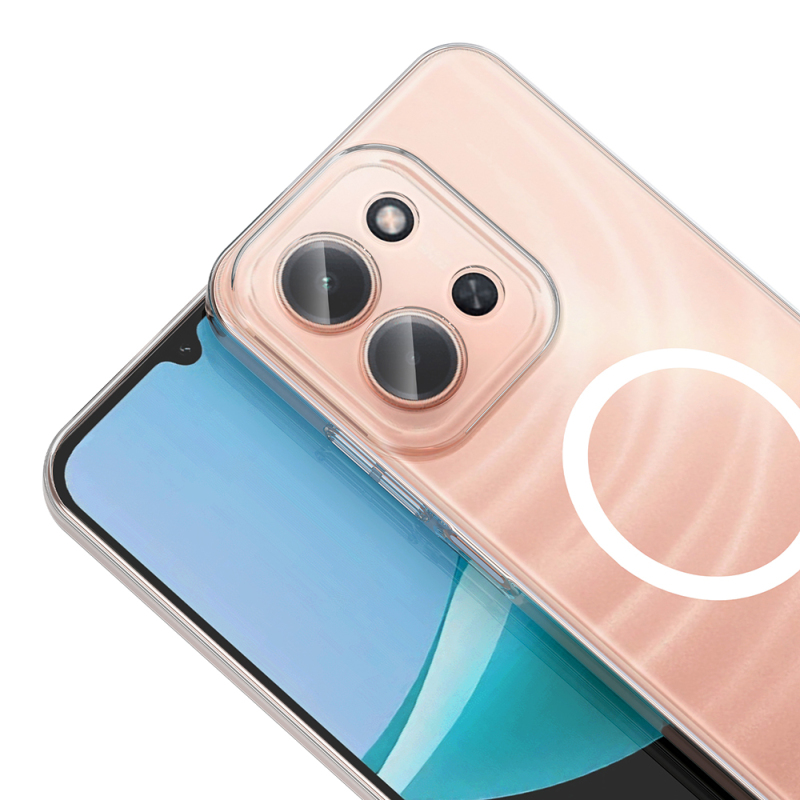 Xiaomi Redmi 15C Kamera Korumalı M-Safe Şarj Özellikli Şeffaf Zore London Sert PC Kapak - 4