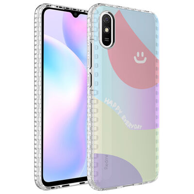 Xiaomi Redmi 9A Case Airbag Edge Colorful Patterned Silicone Zore Elegans Cover - 10