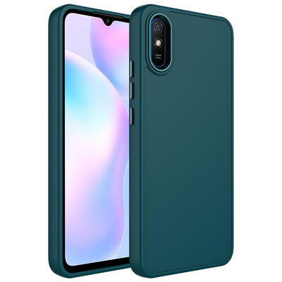 Xiaomi Redmi 9A Case Metal Frame and Button Design Silicone Zore Luna Cover - 9