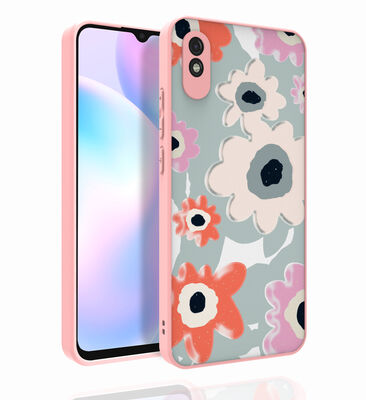 Xiaomi Redmi 9A Case Patterned Camera Protected Glossy Zore Nora Cover - 7