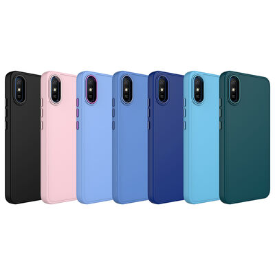 Xiaomi Redmi 9A Kılıf Metal Çerçeve ve Buton Tasarımlı Silikon Zore Luna Kapak - 2