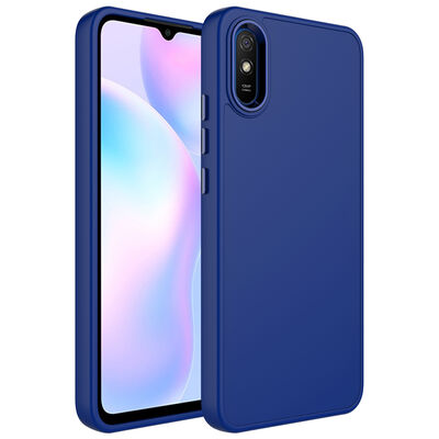 Xiaomi Redmi 9A Kılıf Metal Çerçeve ve Buton Tasarımlı Silikon Zore Luna Kapak - 7