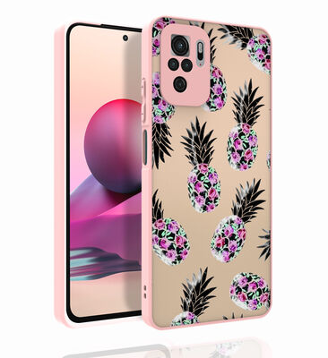 Xiaomi Redmi Note 10 Case Patterned Camera Protection Glossy Zore Nora Cover - 1