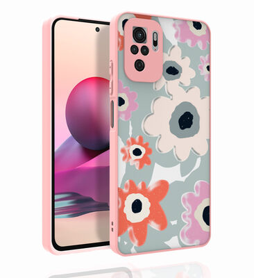 Xiaomi Redmi Note 10 Case Patterned Camera Protection Glossy Zore Nora Cover - 7