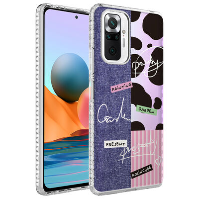 Xiaomi Redmi Note 10 Pro Case Airbag Edge Colorful Patterned Silicone Zore Elegans Cover - 4