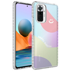 Xiaomi Redmi Note 10 Pro Case Airbag Edge Colorful Patterned Silicone Zore Elegans Cover - 10