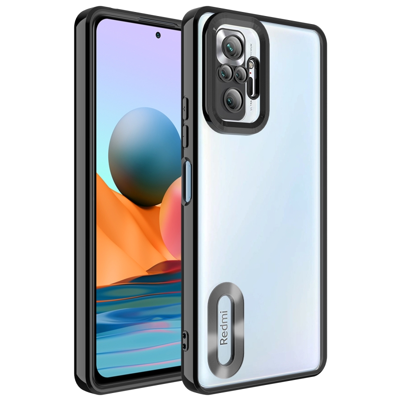 Xiaomi Redmi Note 10 Pro Case Camera Protected Zore Omega Cover with Showing Logo - 3