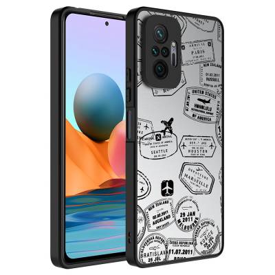 Xiaomi Redmi Note 10 Pro Case Mirror Patterned Camera Protection Glossy Zore Mirror Cover - 5