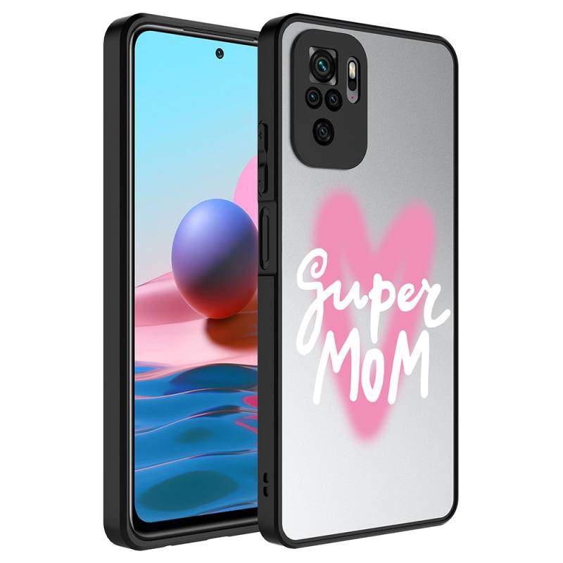 Xiaomi Redmi Note 10S Case Mirror Patterned Camera Protection Glossy Zore Mirror Cover - 8