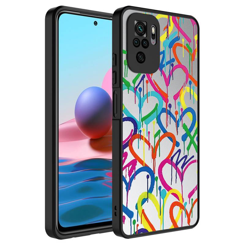 Xiaomi Redmi Note 10S Case Mirror Patterned Camera Protection Glossy Zore Mirror Cover - 9