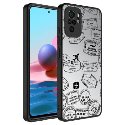 Xiaomi Redmi Note 10S Case Mirror Patterned Camera Protection Glossy Zore Mirror Cover - 6