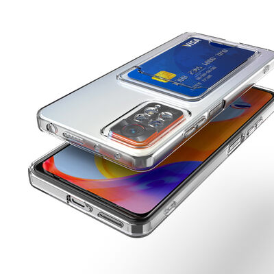 Xiaomi Redmi Note 11 Global Case Card Holder Transparent Zore Setra Clear Silicone Cover - 3