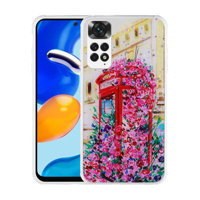 Xiaomi Redmi Note 11 Global Case Glittery Patterned Camera Protected Shiny Zore Popy Cover - 6