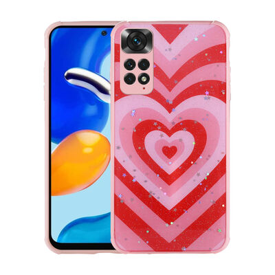 Xiaomi Redmi Note 11 Global Case Glittery Patterned Camera Protected Shiny Zore Popy Cover - 3