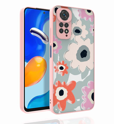 Xiaomi Redmi Note 11 Global Case Patterned Camera Protection Glossy Zore Nora Cover - 7