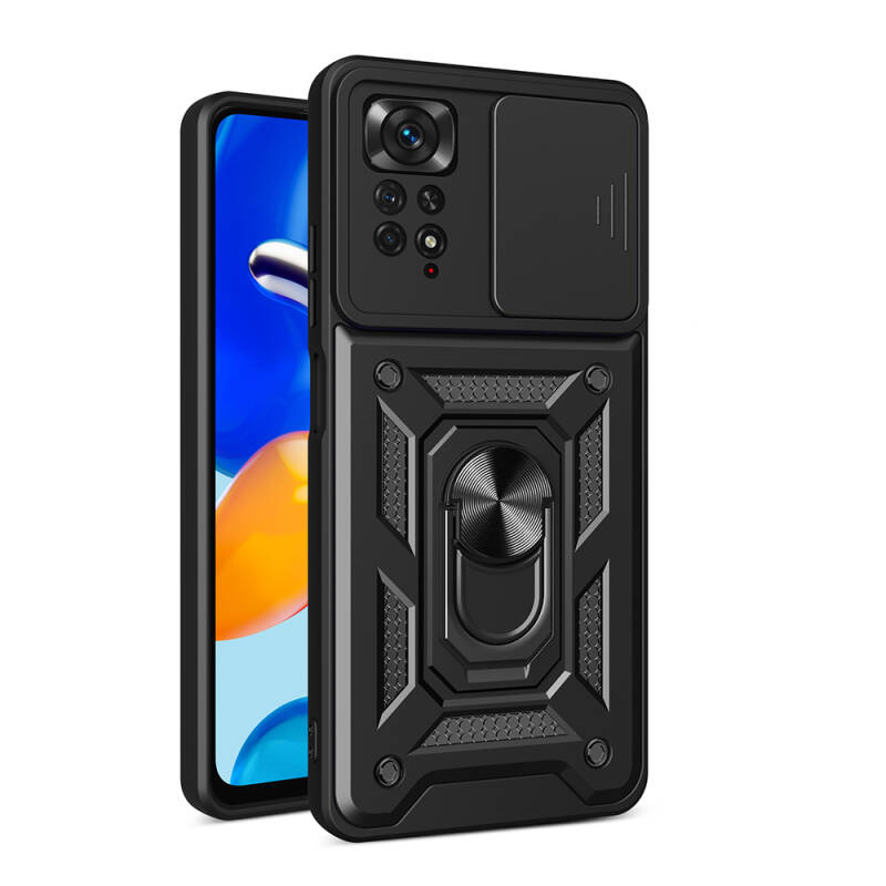 Xiaomi Redmi Note 11 Pro 4G Case Magnetic Stand Camera Protector Zore Sliding Vega Cover - 3