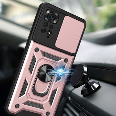 Xiaomi Redmi Note 11 Pro 4G Case Magnetic Stand Camera Protector Zore Sliding Vega Cover - 8