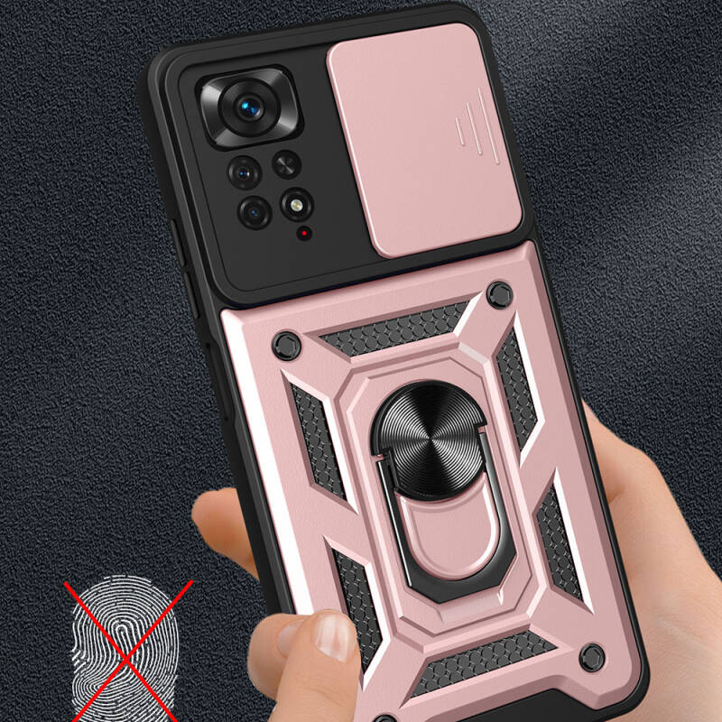 Xiaomi Redmi Note 11 Pro 4G Case Magnetic Stand Camera Protector Zore Sliding Vega Cover - 10