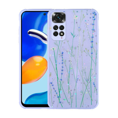 Xiaomi Redmi Note 11S Global Case Glittery Patterned Camera Protected Shiny Zore Popy Cover - 5