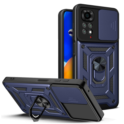 Xiaomi Redmi Note 11S Global Case with Magnetic Stand and Camera Protection - Zore Sliding Vega Cover - 2