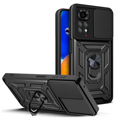 Xiaomi Redmi Note 11S Global Case with Magnetic Stand and Camera Protection - Zore Sliding Vega Cover - 3