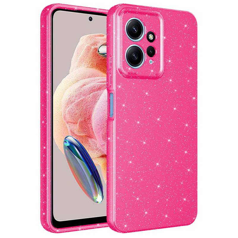 Xiaomi Redmi Note 12 4G Case Camera Protection Glittery Luxury Zore Cotton Cover - 1