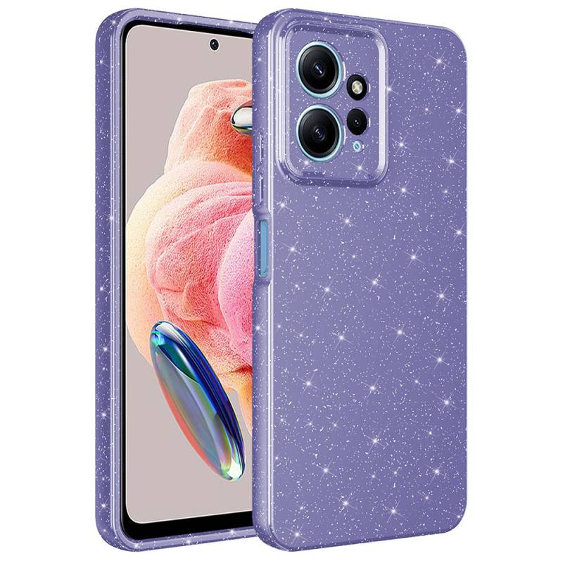 Xiaomi Redmi Note 12 4G Case Camera Protection Glittery Luxury Zore Cotton Cover - 7