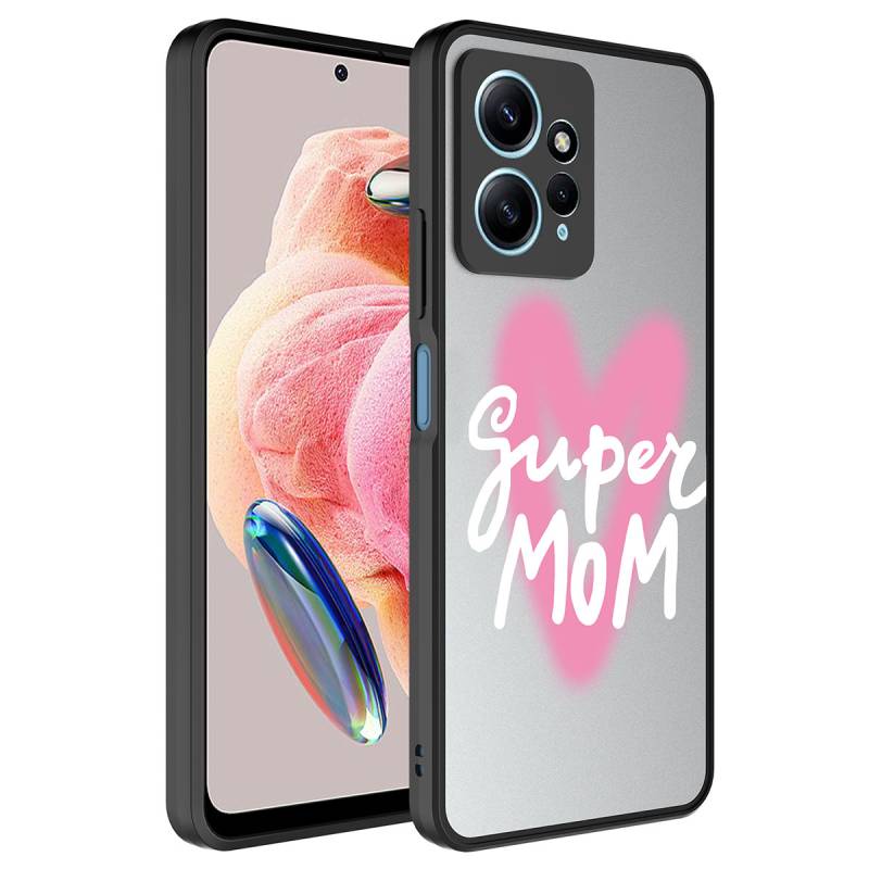 Xiaomi Redmi Note 12 4G Case Mirror Patterned Camera Protected Glossy Zore Mirror Cover - 1