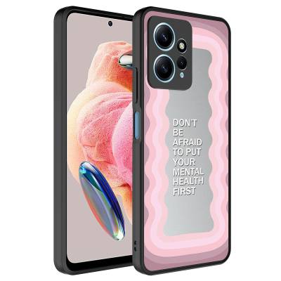 Xiaomi Redmi Note 12 4G Case Mirror Patterned Camera Protected Glossy Zore Mirror Cover - 8