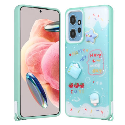 Xiaomi Redmi Note 12 4G Case Shining Glitter Relief Figured Zore Cevze Cover - 2