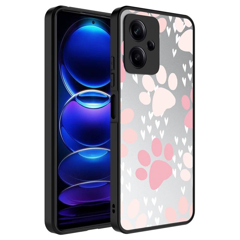 Xiaomi Redmi Note 12 5G Case with Mirror Pattern Camera Protection Glossy Zore Mirror Cover - 1