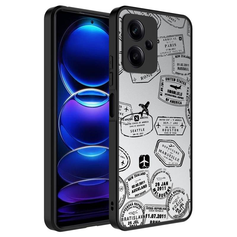Xiaomi Redmi Note 12 5G Case with Mirror Pattern Camera Protection Glossy Zore Mirror Cover - 5
