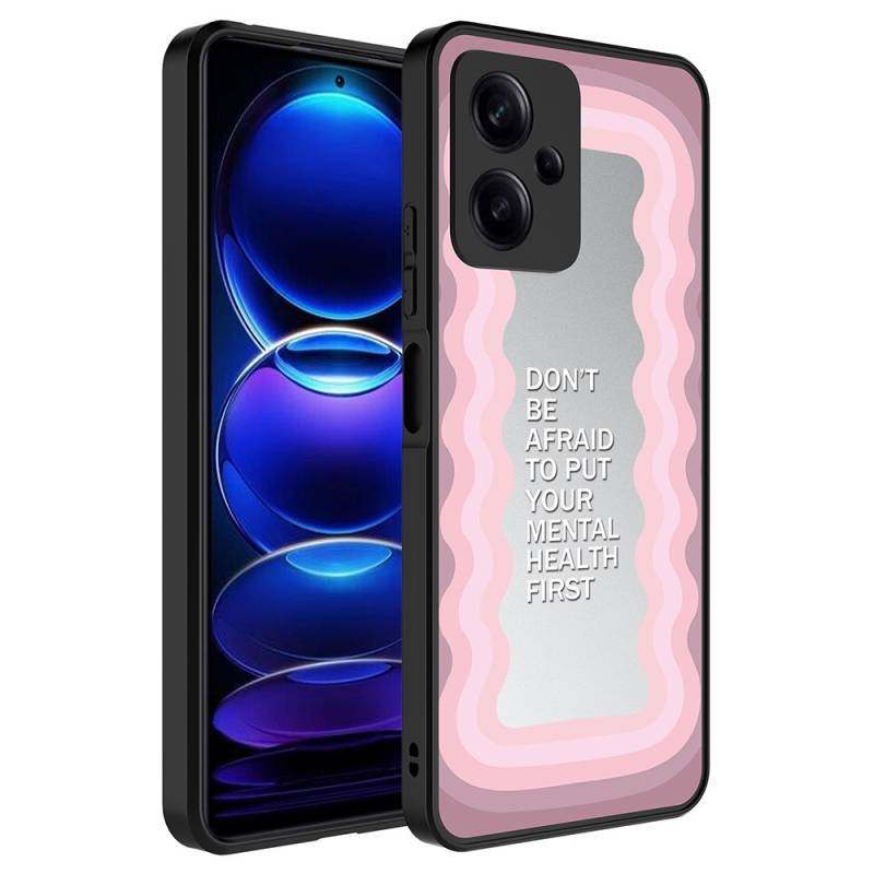 Xiaomi Redmi Note 12 5G Case with Mirror Pattern Camera Protection Glossy Zore Mirror Cover - 6