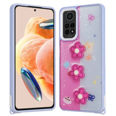 Xiaomi Redmi Note 12 Pro 4G Case Shining Glitter Relief Figured Zore Cevze Cover - 6