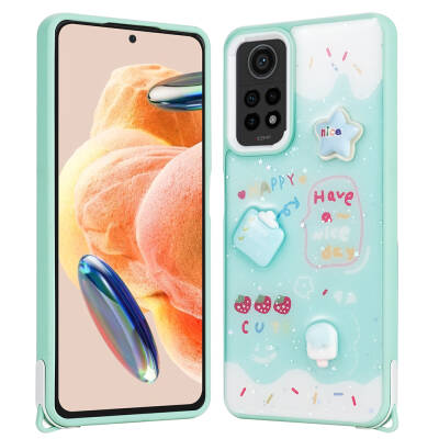 Xiaomi Redmi Note 12 Pro 4G Case Shining Glitter Relief Figured Zore Cevze Cover - 3