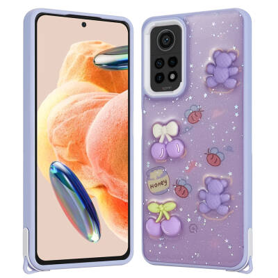 Xiaomi Redmi Note 12 Pro 4G Case Shining Glitter Relief Figured Zore Cevze Cover - 5