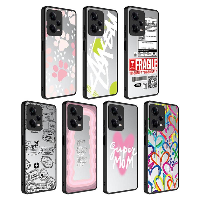 Xiaomi Redmi Note 12 Pro 5G Case Mirror Patterned Camera Protected Glossy Zore Mirror Cover - 9