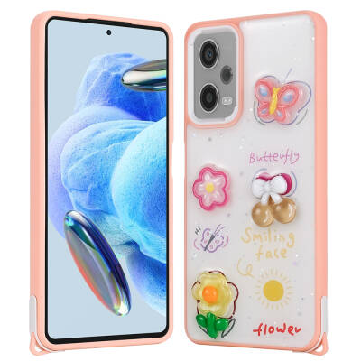 Xiaomi Redmi Note 12 Pro 5G Case Shining Glitter Relief Figured Zore Cevze Cover - 4